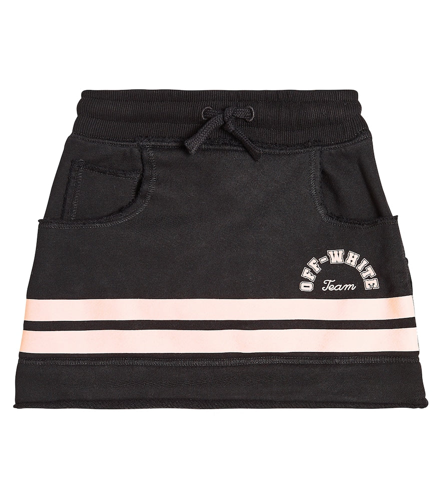Logo striped cotton jersey skirt