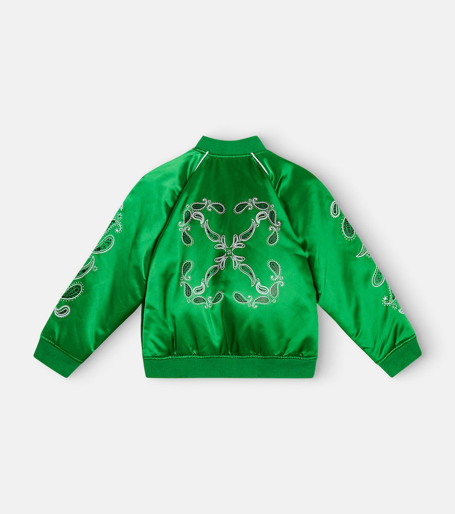 Bandana satin bomber jacket