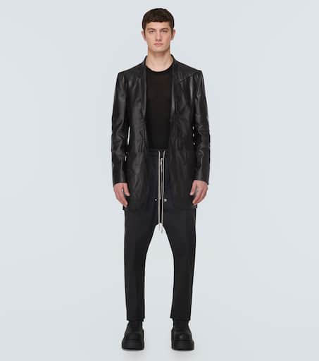 Lido single-breasted leather blazer