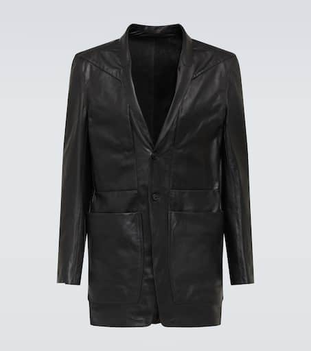 Lido single-breasted leather blazer