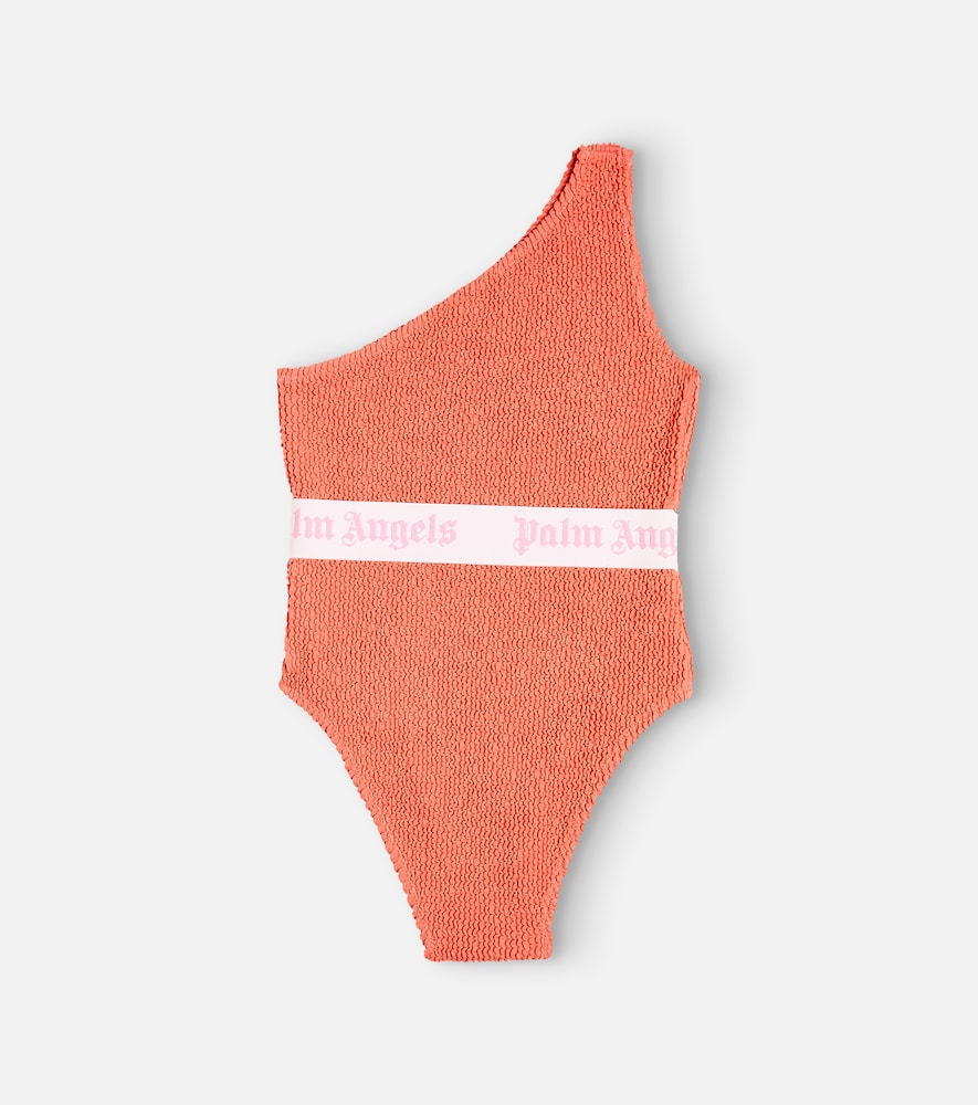 Logo one-shoulder swimsuit