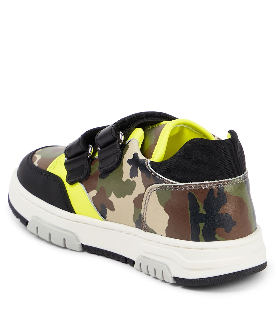 Camouflage leather sneakers