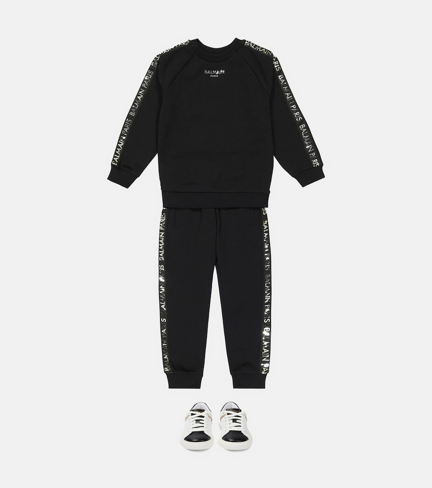 Cotton fleece sweatshirt and sweatpants set