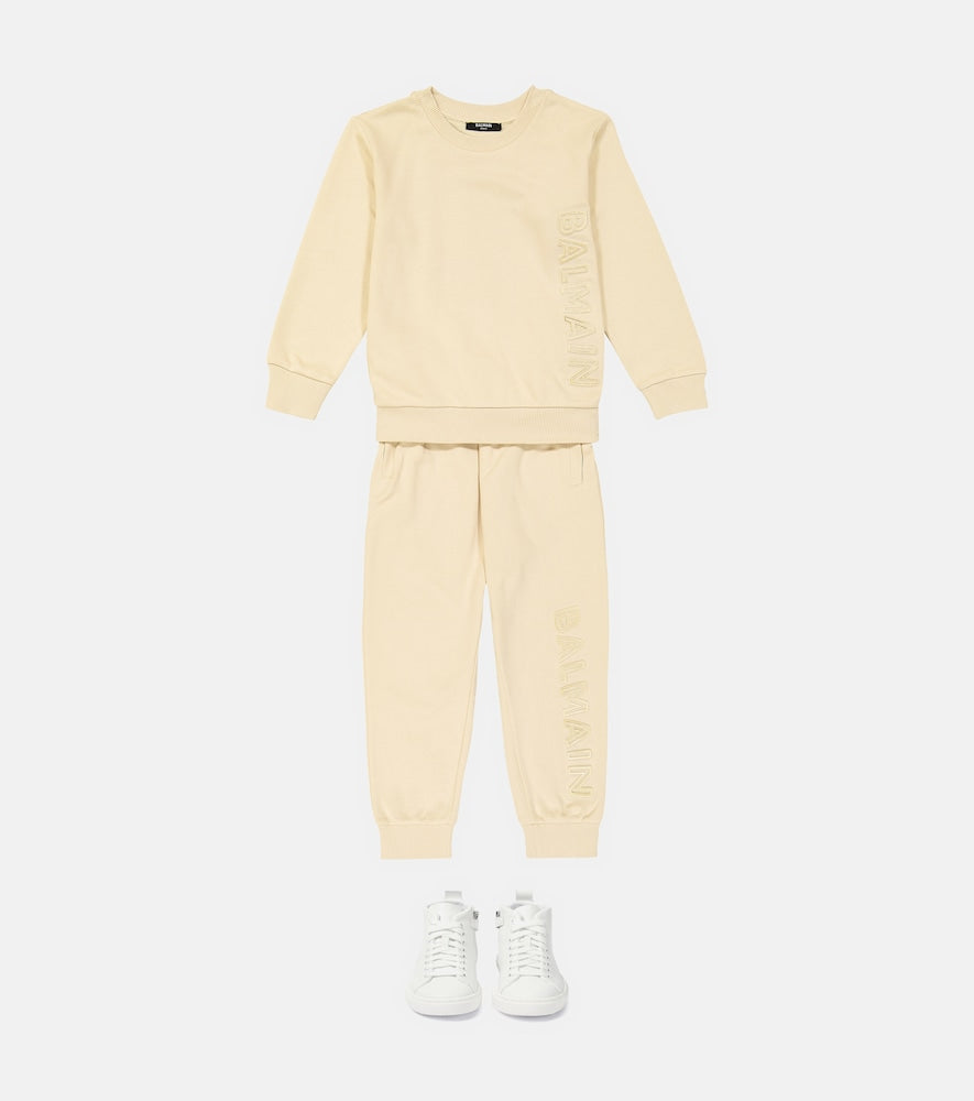Cotton fleece sweatshirt and sweatpants set