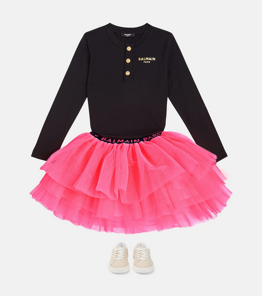 Logo tulle skirt