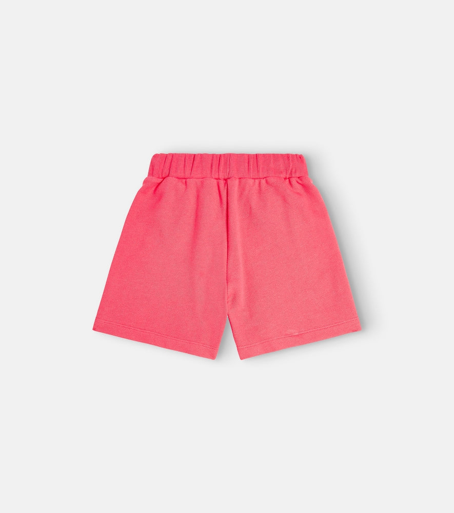 Button-embellished jersey shorts