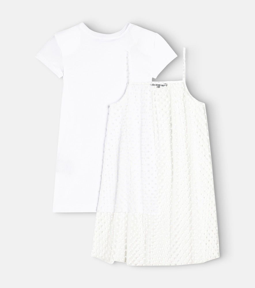 Polka-dot cotton jersey dress