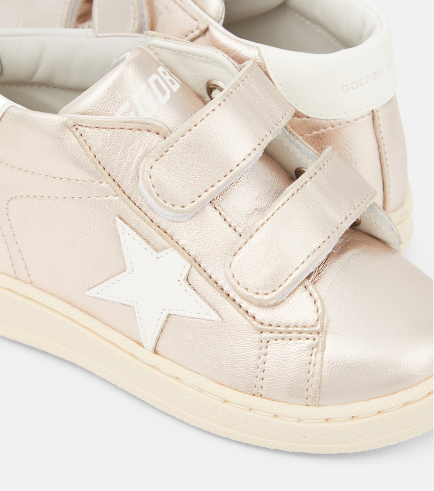 Baby June metallic leather sneakers