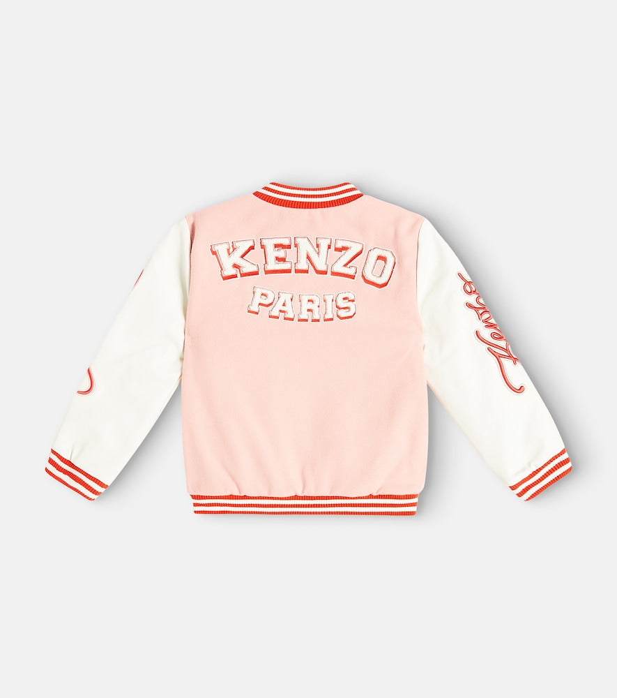 Appliqué embroidered varsity jacket