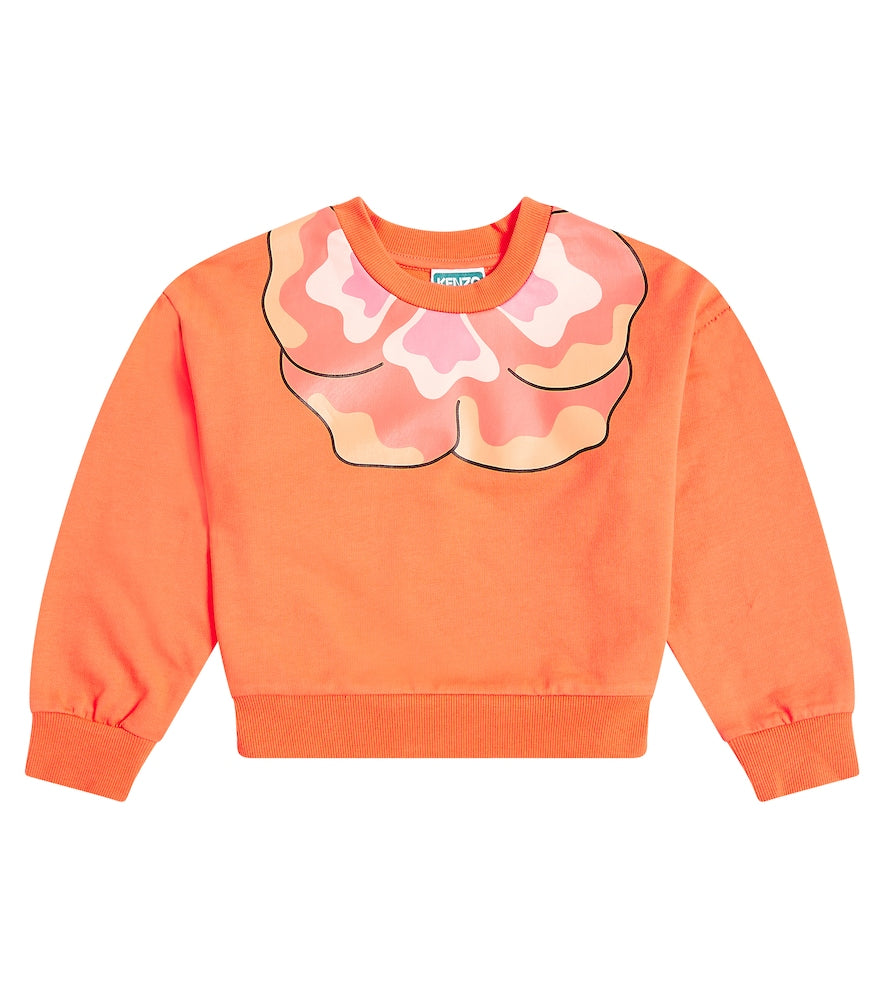 Printed cotton-blend jersey sweatshirt
