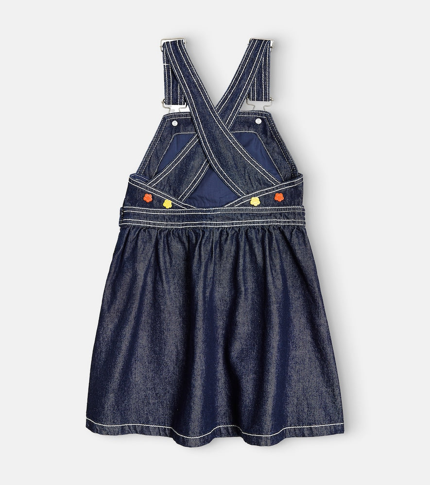 Logo embroidered denim dress