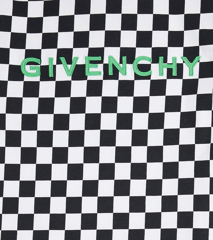 Logo checked cotton jersey T-shirt