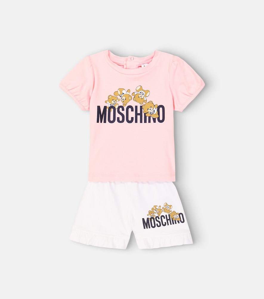 Baby cotton-blend T-shirt and shorts set