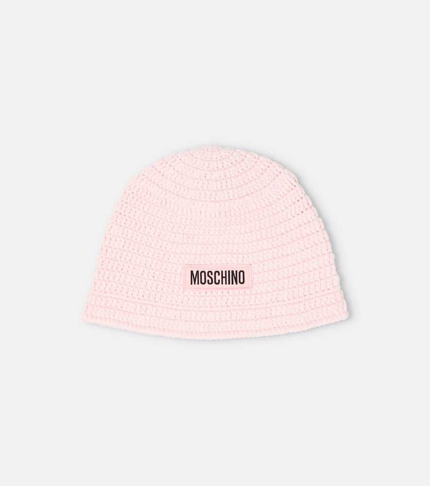 Logo crochet cotton beanie