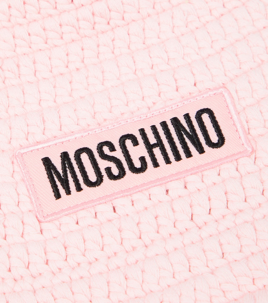 Logo crochet cotton beanie