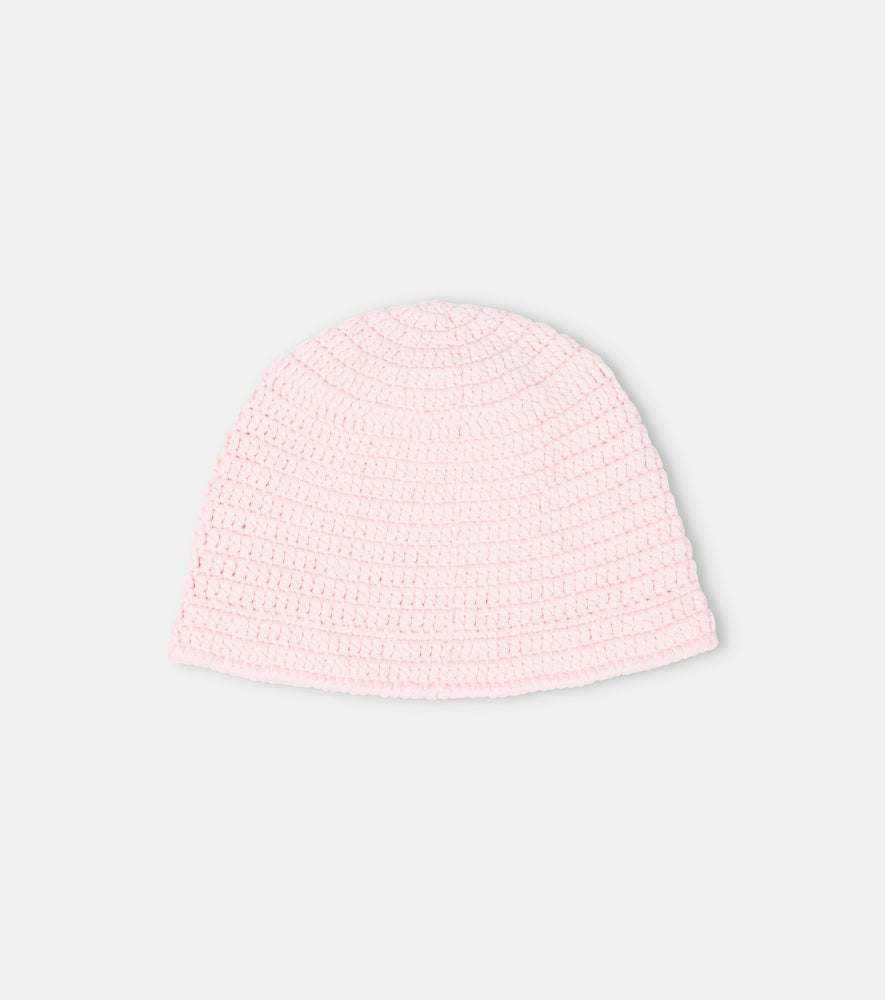 Logo crochet cotton beanie