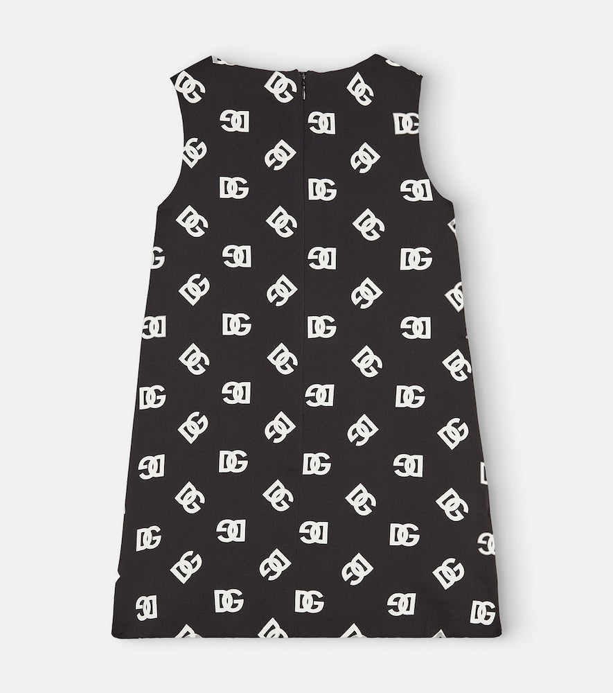 Logo silk-blend dress