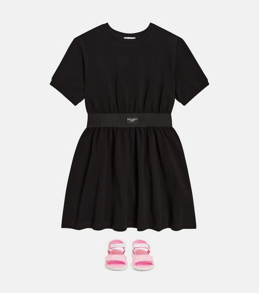 Cotton-blend jersey dress