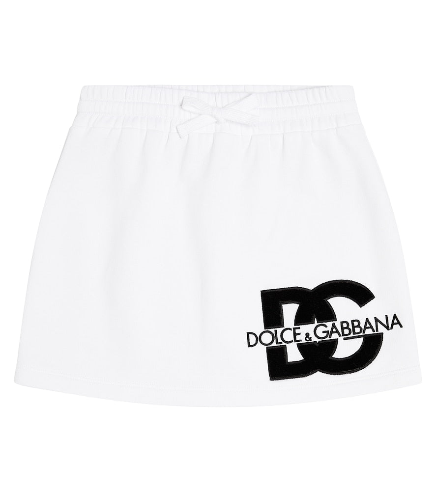 Logo cotton jersey skirt