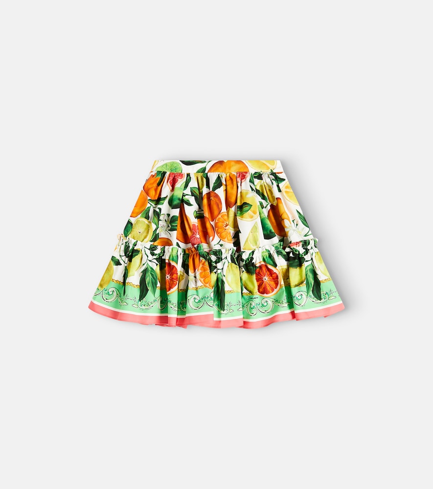 Printed cotton skirt