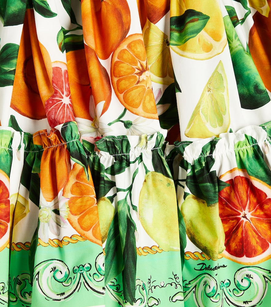 Printed cotton skirt