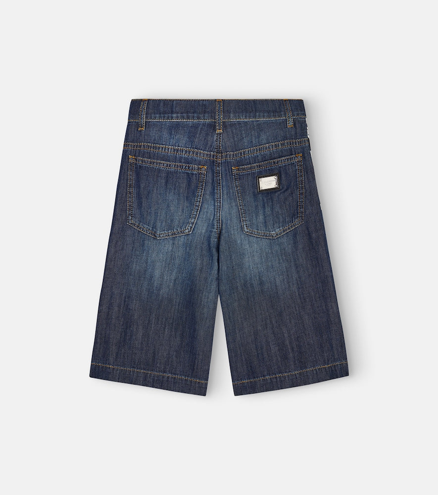 Logo printed cotton-blend Bermuda shorts