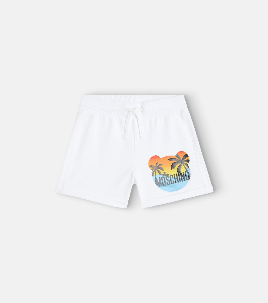 Printed cotton-blend jersey shorts