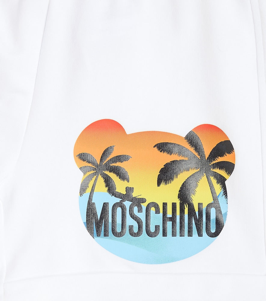 Printed cotton-blend jersey shorts