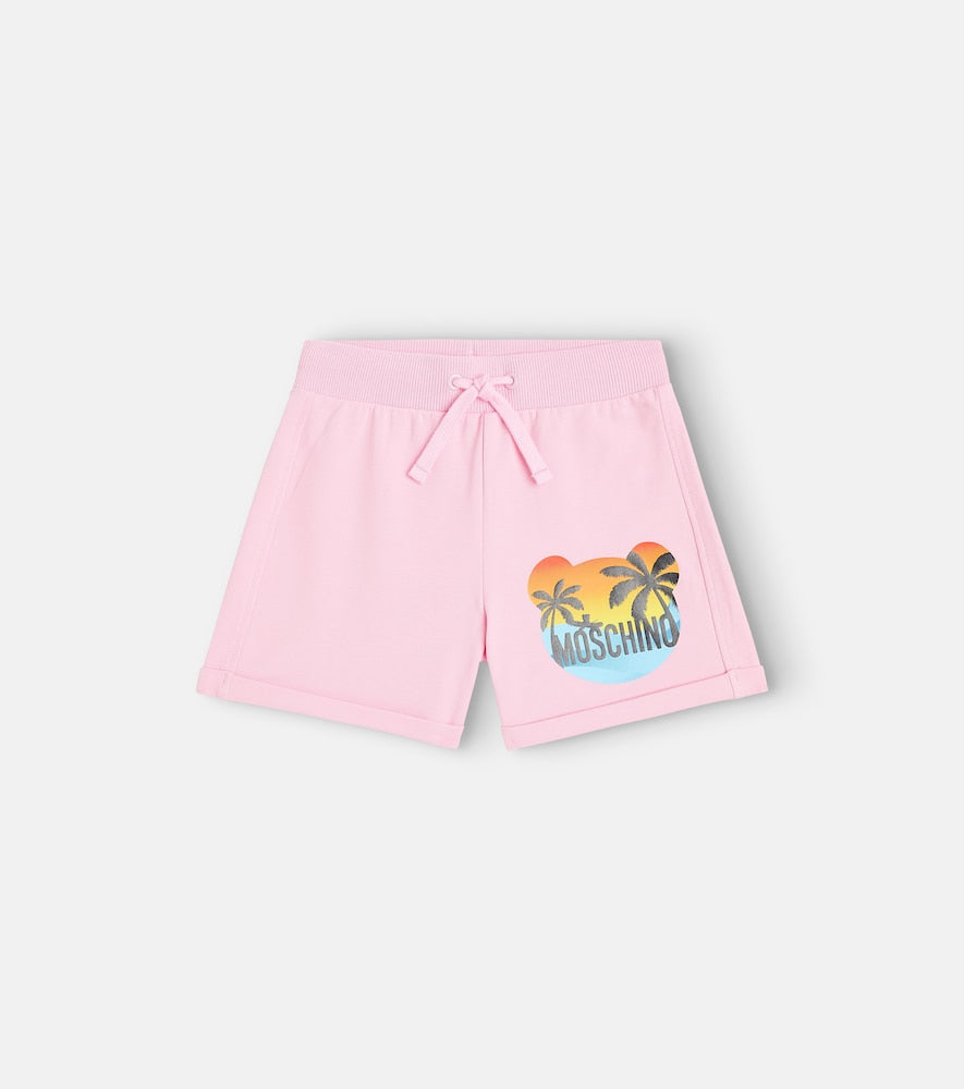 Printed cotton-blend jersey shorts
