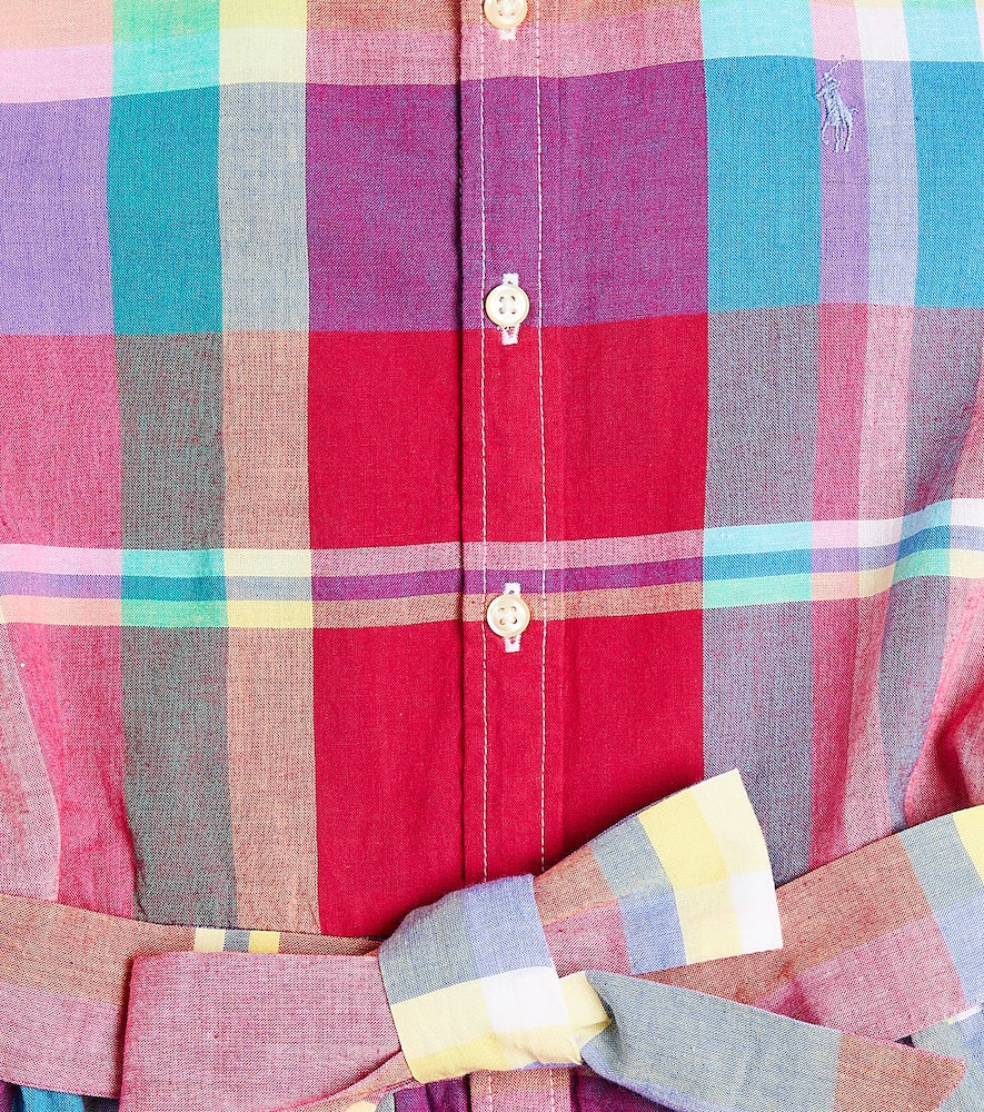Checked cotton shirt dress
