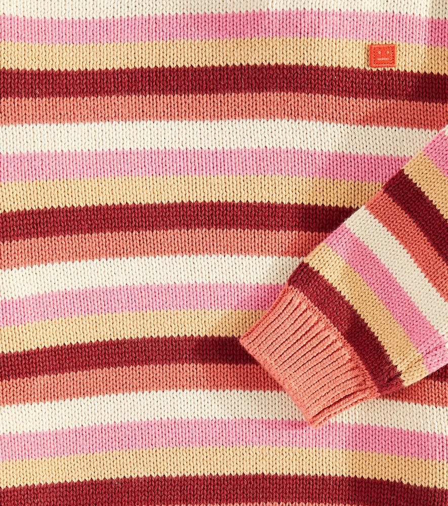 Face striped cotton sweater
