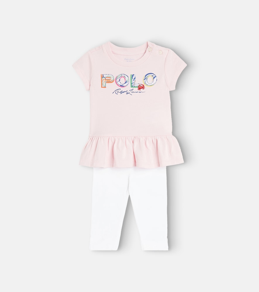Baby logo cotton T-shirt and leggings set