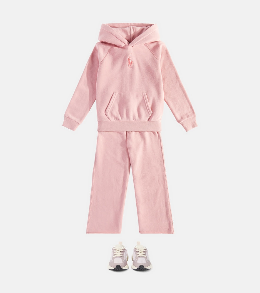 Logo cotton-blend jersey hoodie