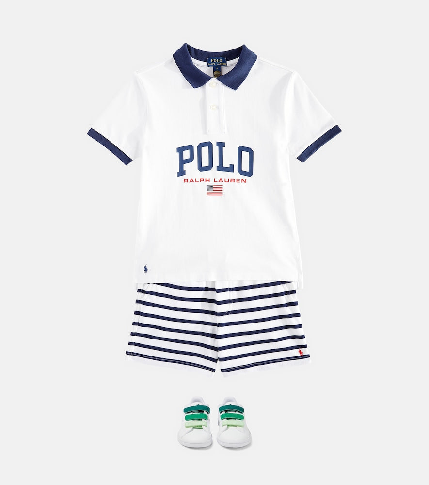 Striped cotton jersey shorts