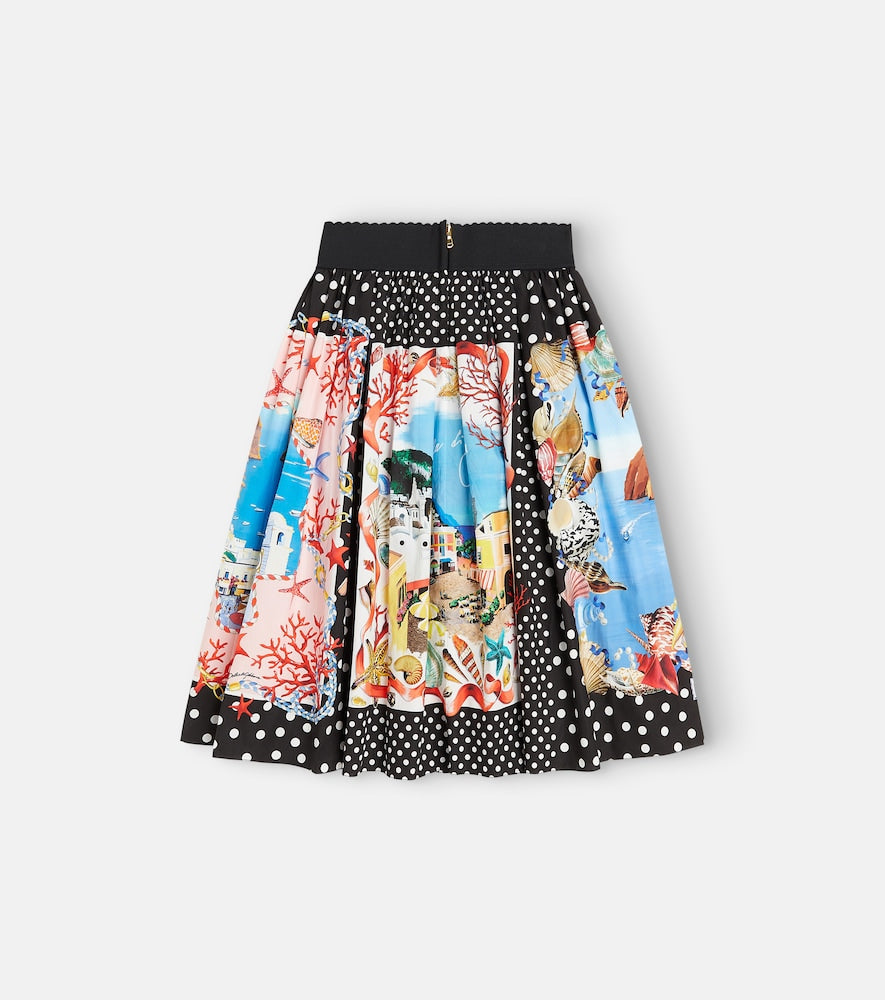 Capri printed cotton poplin skirt
