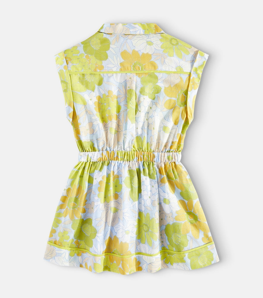 Pop floral cotton shirt dress