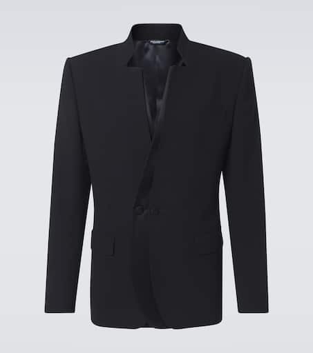 Wool-blend gabardine blazer