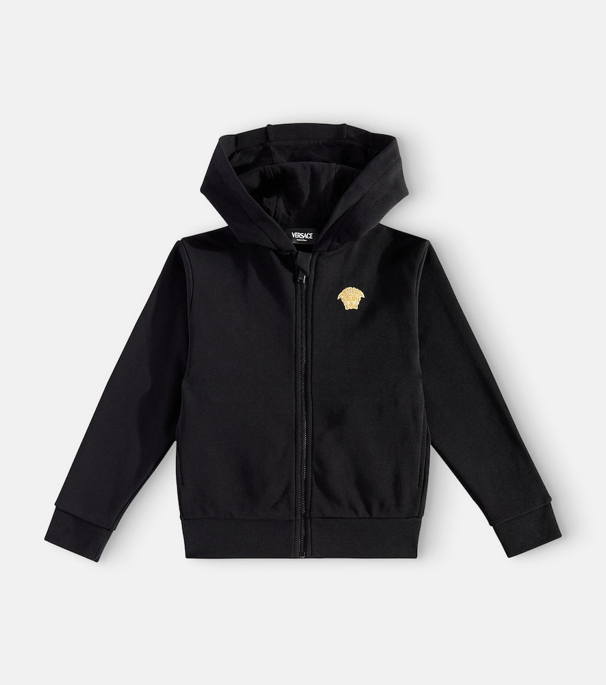 Medusa cotton jersey zip-up sweatshirt