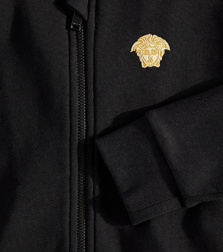 Medusa cotton jersey zip-up sweatshirt
