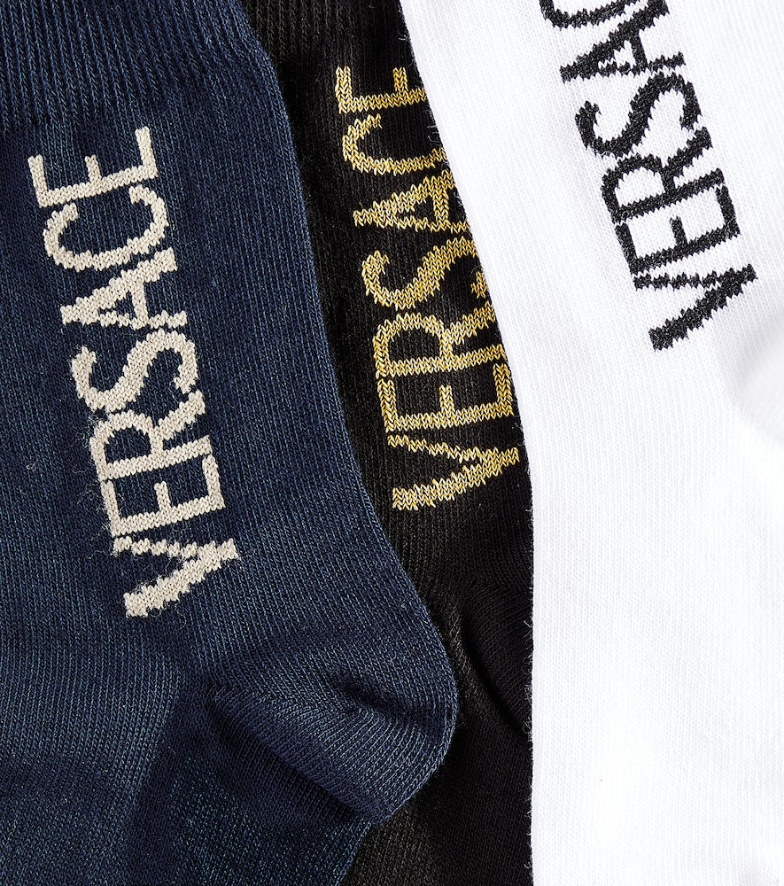 Set of 3 logo cotton-blend socks