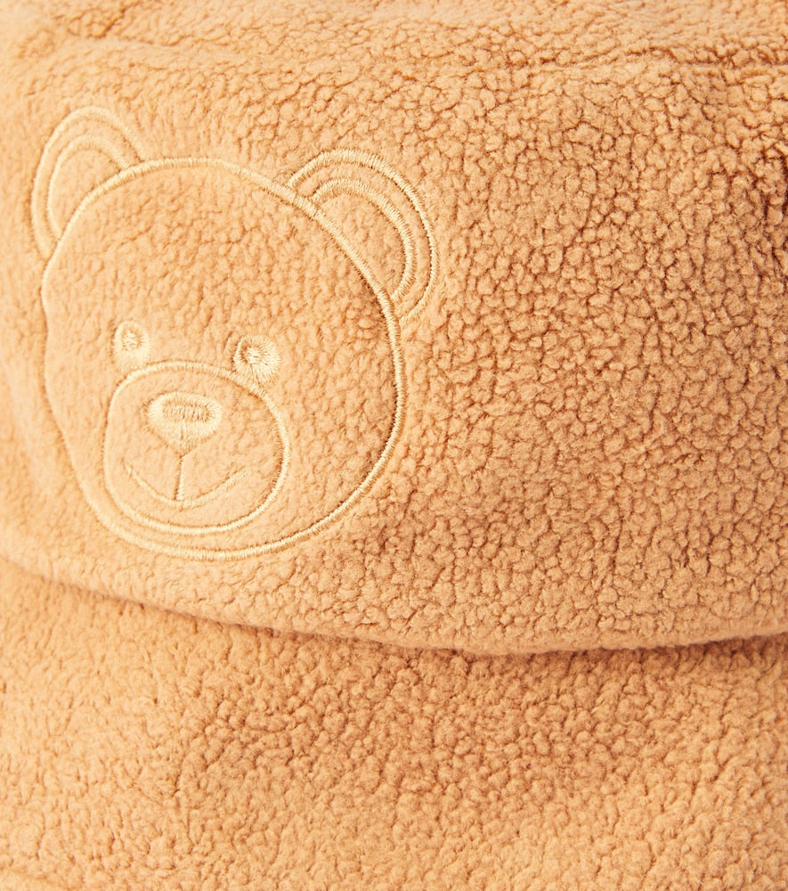 Embroidered fleece bucket hat