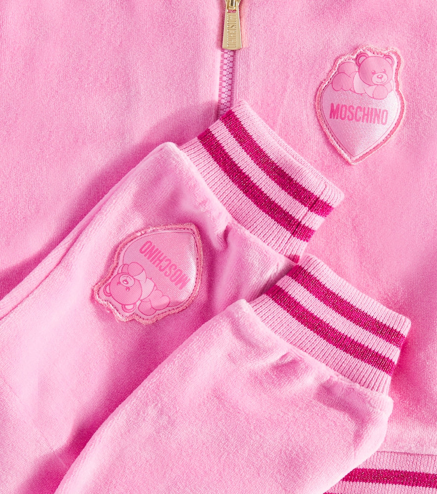 Baby hooded cotton-blend tracksuit