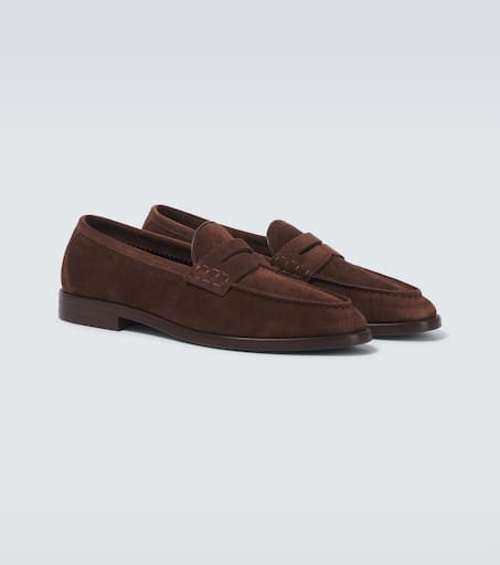 Suede penny loafers