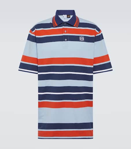 Paula's Ibiza striped cotton and linen polo shirt