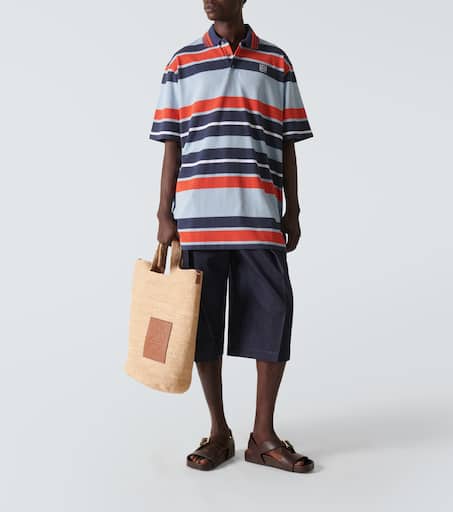 Paula's Ibiza striped cotton and linen polo shirt