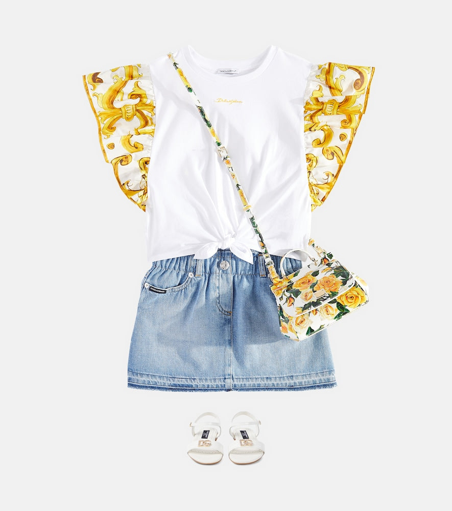 Logo denim skirt