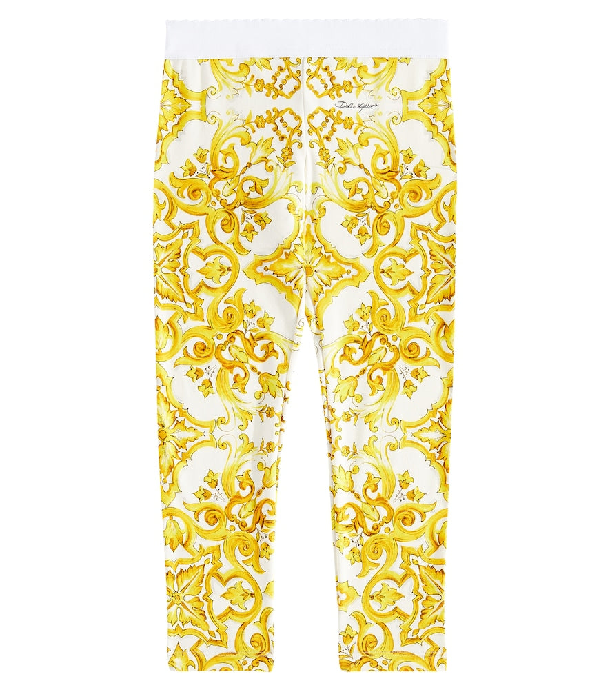 Majolica cotton-blend jersey leggings