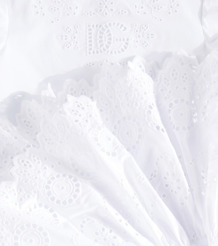Logo embroidered cotton dress