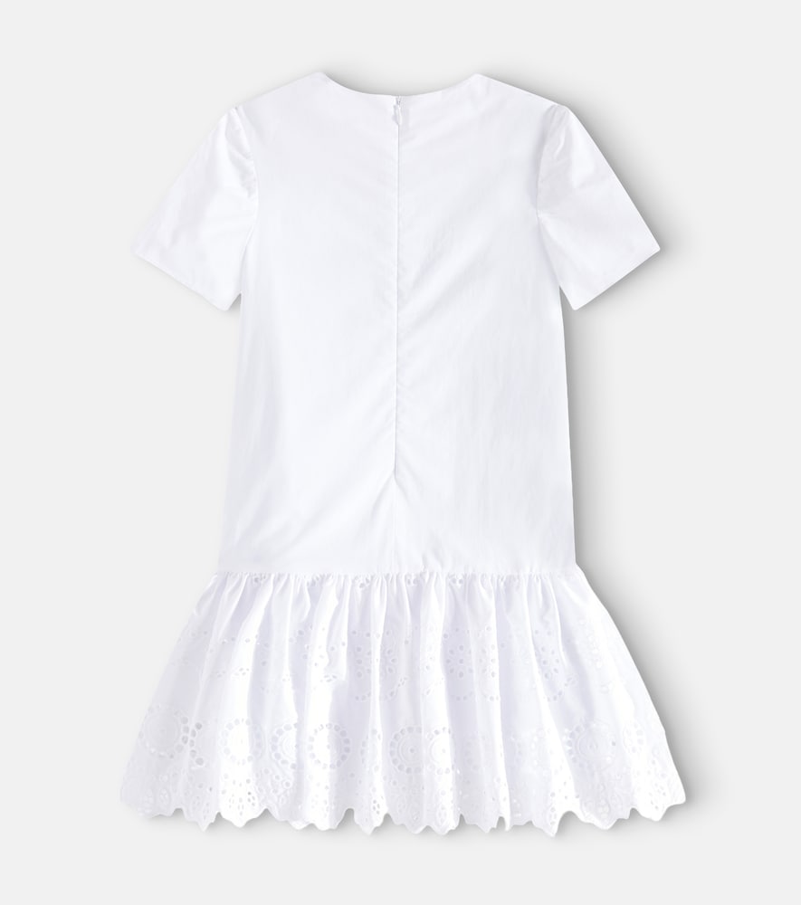 Logo embroidered cotton dress