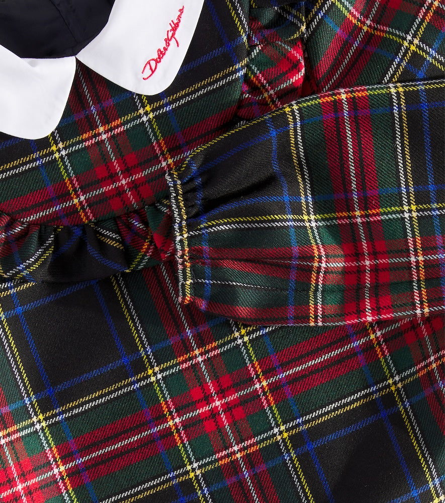 Plaid wool-blend dress